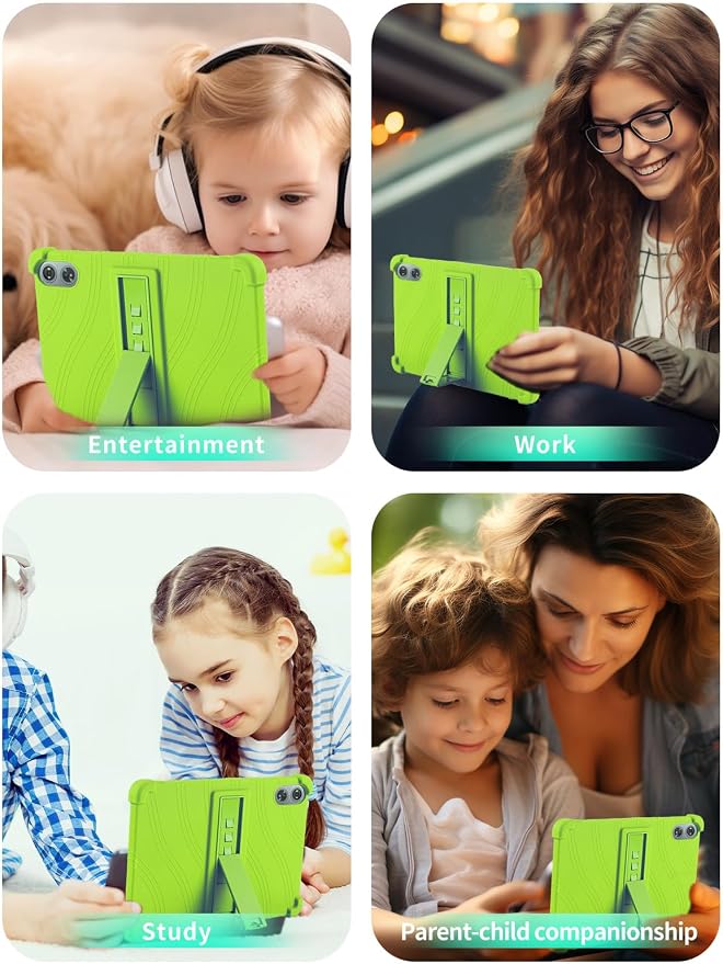 Case for Odea A12 Android 15 Tablets 12 Inch Tablet 2025- Soft Silicone Shock Proof Lightweight Stand Rubber Shell Protective CoverKids Friendly Soft Silicone Adjustable Stand CoverBlack