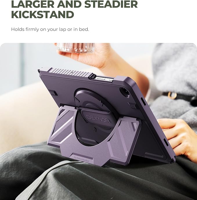 Dexnor Case for Samsung Galaxy Tab A11+/A11 Plus 11 inch 2025 Rugged Protective Case with 360° Rotating Hand Strap &amp Large Steady Stand &amp Screen Protector Shockproof Full-Body Bumper Cover B