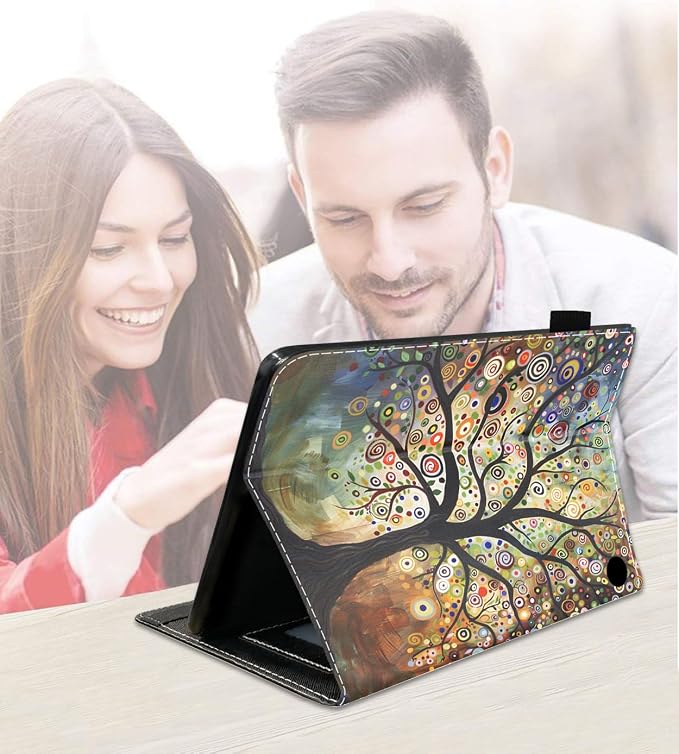 Case for Amazon Kindle Fire HD 8/Fire HD 8 Plus Tablet (12th/10th Generation 2024/2022/2020 Release) Slim PU Leather Cover with Card Slot &amp Auto Wake/Sleep African American Women