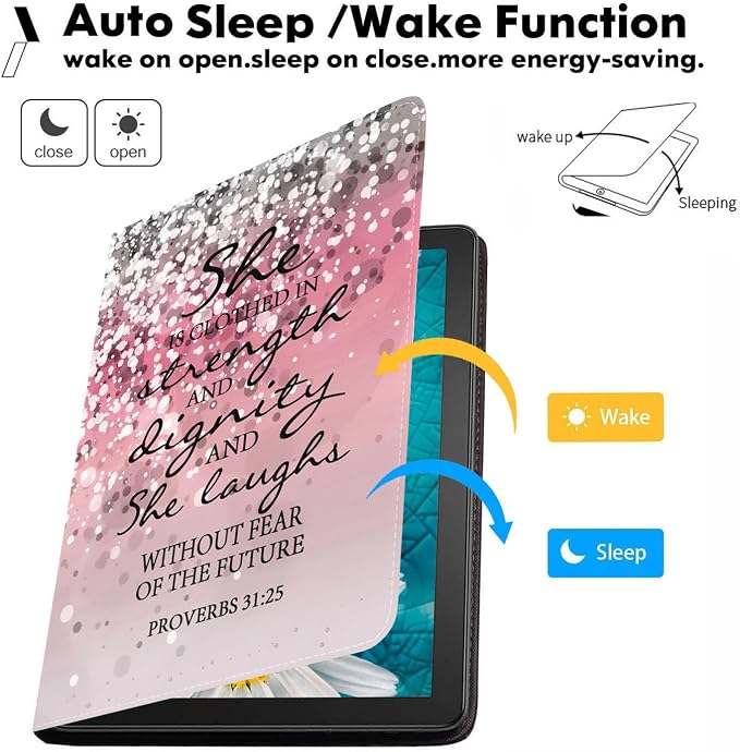 Case for Samsung Galaxy Tab S5e 10.5 inch 2019 Tablet [SM-T720/T725/T727] Slim PU Leather Case Adjustable Stand with Auto Wake/Sleep - Bible Verse Proverbs 31:25