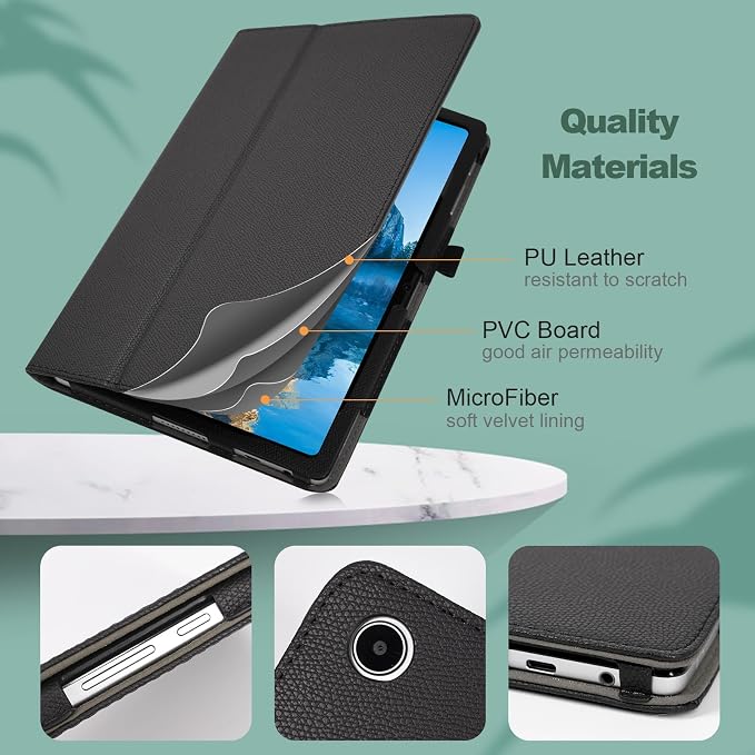 Case for Onn. 10.4 Tablet Pro (2023 Model:100110603) - Folio PU Leather Stand Cover with Pencil Holder Almond Blossom