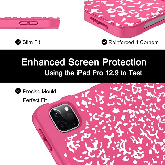 Soke Case for iPad Air 13 Inch (M4/M3/M22026-2024) iPad Pro 12.9 6th/5th Generation with Pencil Holder(2021 2022 Release)-[Apple Pencil Charging + Auto Wake/Sleep] Soft Back Cover Book Black