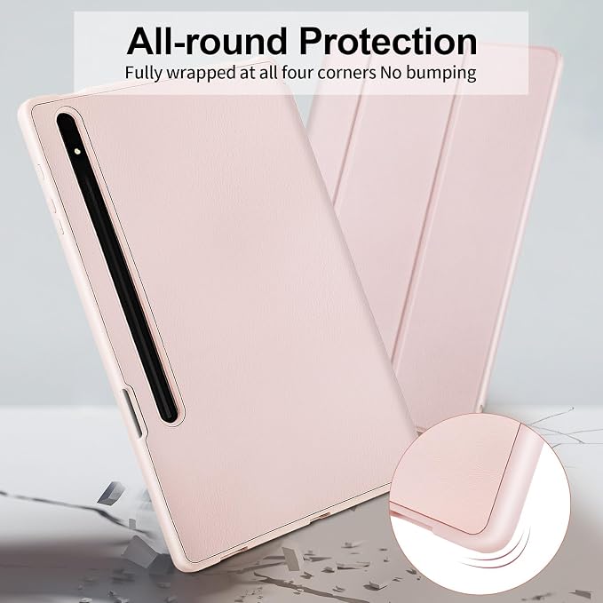 Case for Samsung Galaxy Tab S8 Plus 2022 / S7 FE 2021 / S7 Plus 2020 12.4 Case with S Pen Holder Dual Slim Folio Stand Protective Tablet Cover Multi-Angle Viewing Auto Wake/Sleep(Black)
