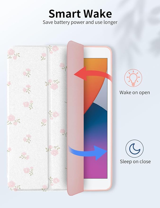 Case for iPad 9th/ 8th/ 7th Generation Case 10.2&amp10.5 Inch (2021/2020/2019 Release) Slim Lightweight Soft Trifold Back Cover with Pencil Holder &amp Auto Sleep/Wake CoverBeige Checkered
