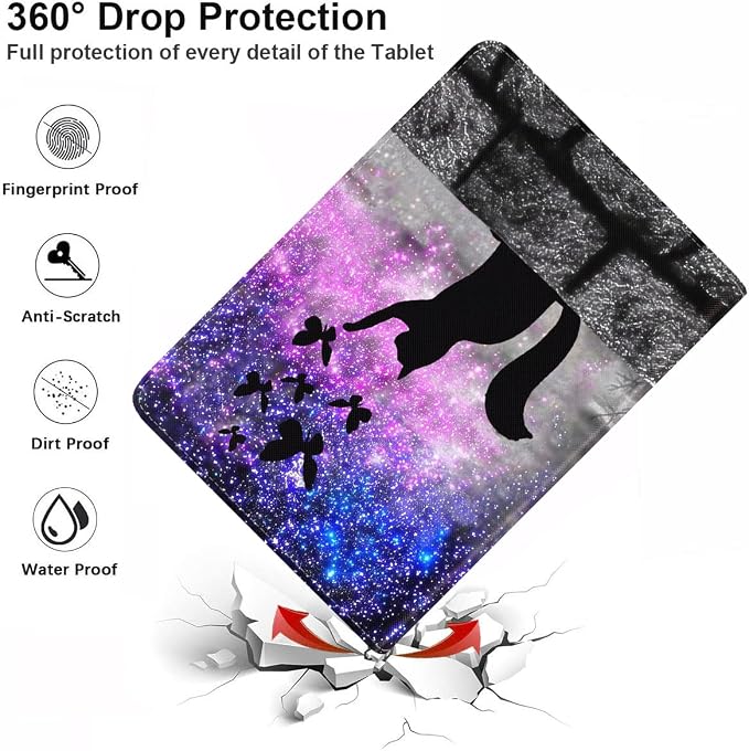 Case for Samsung Galaxy Tab S10 Lite/ S10 FE/ S9 FE 5G 10.9 Inch/ S9 11 Inch - Slim PU Leather Folding Stand Folio Cover with Auto Sleep/Wake American Flag &amp Bullets