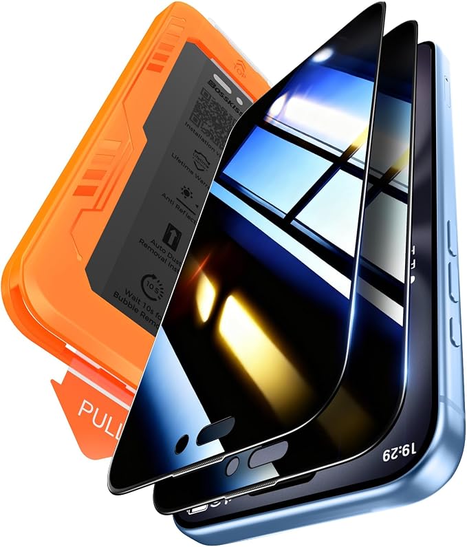 BossKiss for iPhone 11/iPhone XR Screen Protector TOP 9H Hardness Military Grade Shatterproof HD Tempered Glass Full Coverage Anti-Scratch Easy Installation Case Friendly 2 Pack