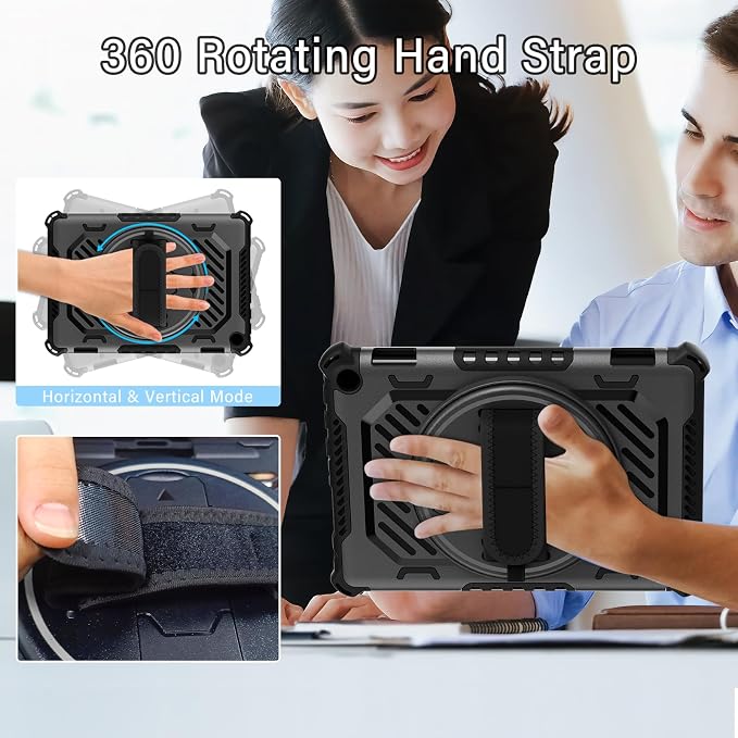 for Flre HD 8 &amp 8 Plus Case 12th/10th Generation (2024/2022/2020 Release) with 360 Kickstand Hand Strap for Kids