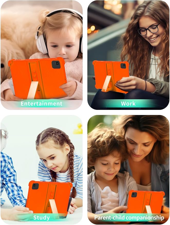 Case for YLEEBG TAB10 10 inch Android 14 TabletsWUNIAK Hollow Back DesignHeat Dissipation Shockproof Lightweight Adjustable Kickstand Silicone Shell&ampKids Friendly Soft CaseBlack