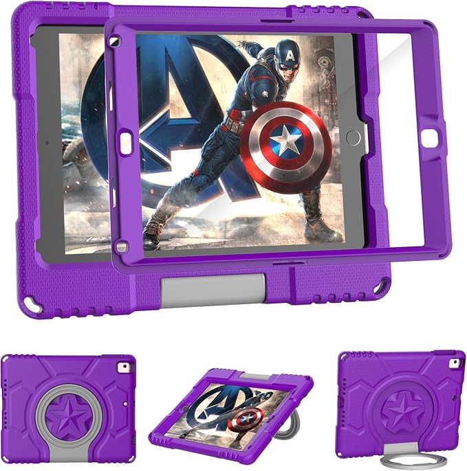 Kids Case for iPad 5th/6th Generation 9.7-inch 2017/2018 Release Lainergie iPad Air 2 Case with Screen Protector iPad Pro 9.7 Protective Cover Case Lightweight Shockproof with Handle Stand Black