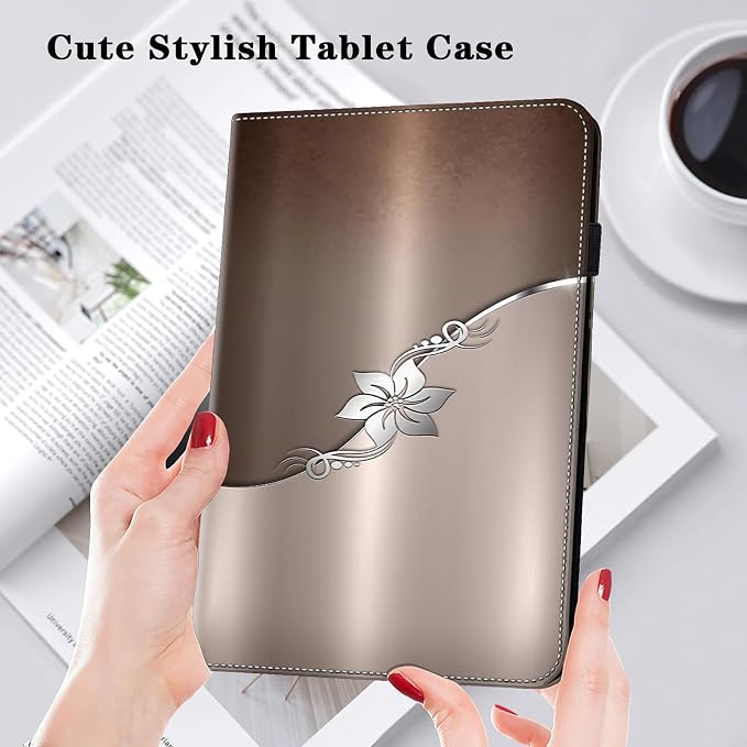Case for Samsung Galaxy Tab A11 Plus/ A9 Plus 11 Inch PU Leather Tablet Cases Flip Folio Multi-Angle Viewing Stand Protective Cover with Card Slots - Brown Owl