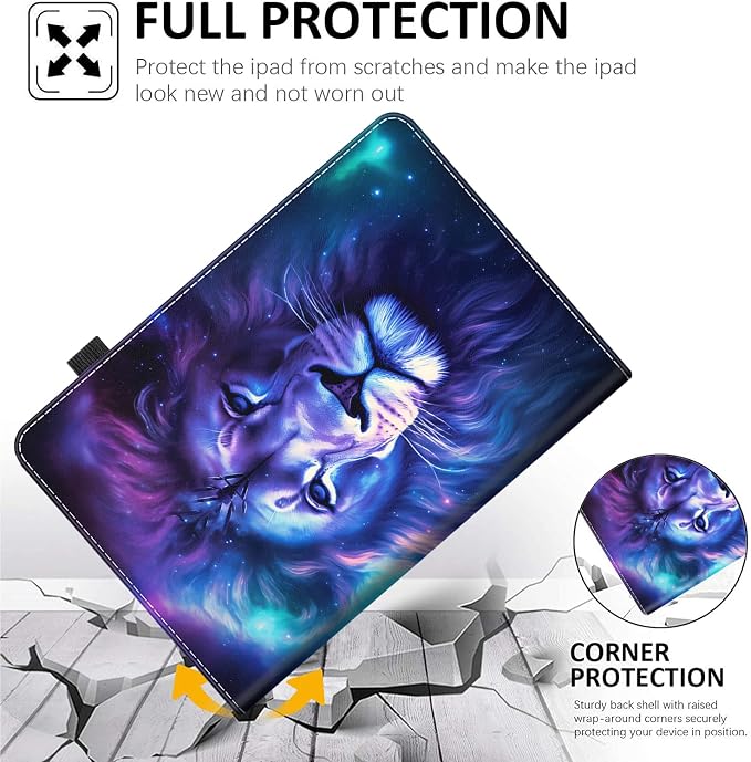 Case for All-New Amazon Fire HD 10 and 10 Plus Tablet (13th/11th Generation 2023/2021 Release) 10.1 - Slim Fit Standing Cover with Auto Sleep/Wake，Wolf