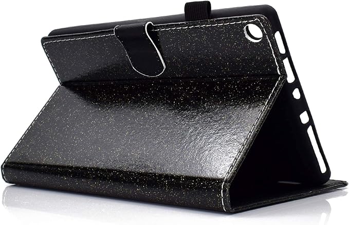Fire HD 8 Case Slim Folding Stand Auto Wake/Sleep Wallet Case with Cards/Cash Holder for Amazon Fire HD 8(8th/7th/6th Gen 2018/2017/2016 Release)-Black