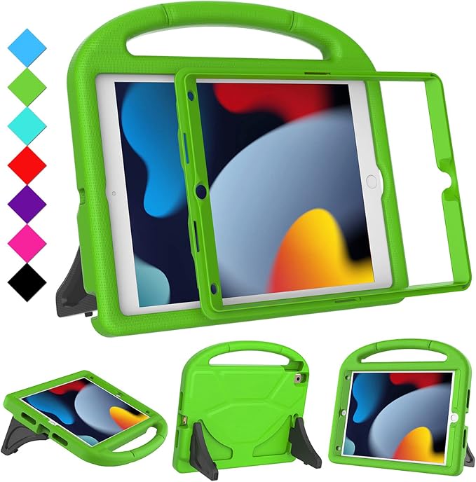 Kids Case for iPad 10.2 &amp 10.5 iPad 9th/8th/7th Generation 10.2 2021 2020 2019 Case with Screen Protector iPad Air 3rd Gen/Pro 10.5 inch Protective Cover with Handle Stand Black
