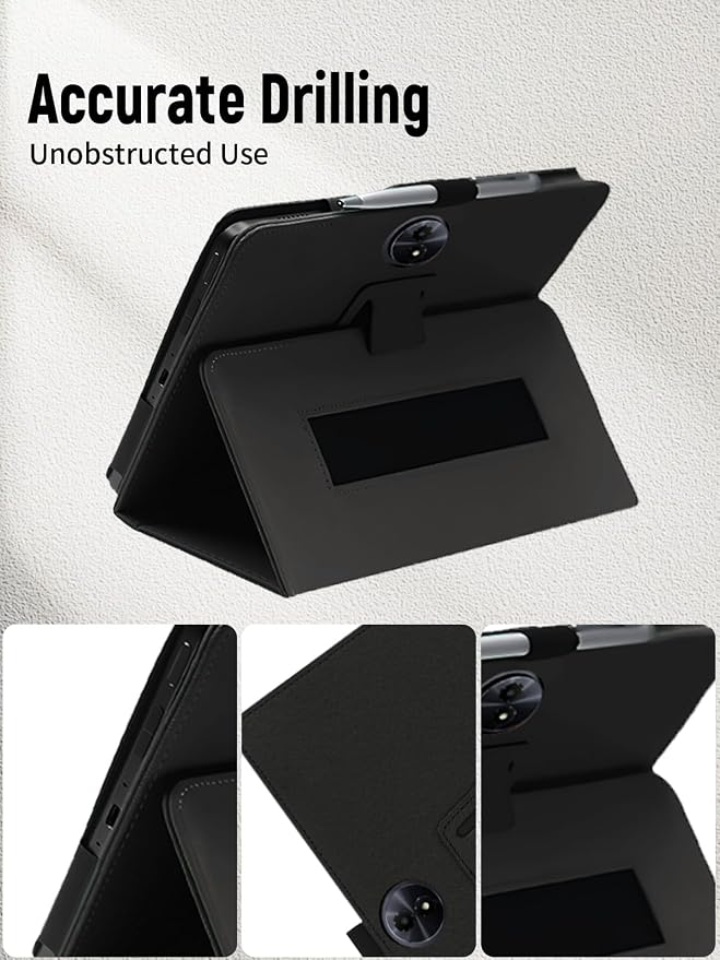 11 Case for TCL NXTPAPER 11 Gen 2 Tablet 9465X (Black) | PU Leather Folding Cover with Pen Holder and Wrist Strap Business Travel Portable