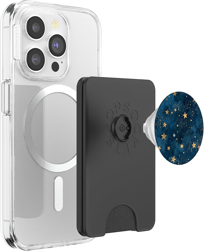 Blue Starry Pattern PopSockets PopWallet for MagSafe