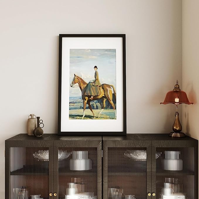 Egofine 16x24 Solid Wood Picture Frame, Made of Solid Wood Covered by Plexiglass 12x18 with Mat 16x24 without Mat, Poster Frame for Wall Mounting Hanging Photo Frame Vertically or Horizontally, Black