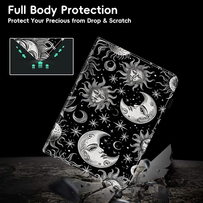 Case for Kindle Paperwhite 12th Gen 2024 (7) &amp Kindle Colorsoft Signature Edition (7)Wallet PU Leather Folio Cover Multi-Angle Stand with Auto Wake/SleepAesthetic Snake Floral