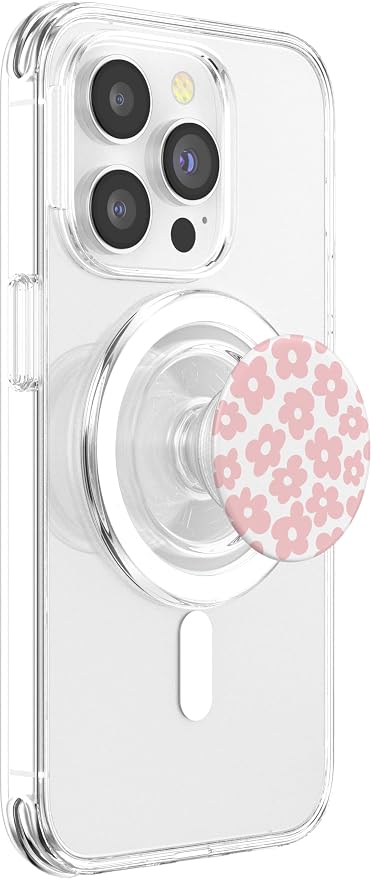 Aesthetic Pink Flowers Retro Daisy PopSockets Adhesive PopGrip