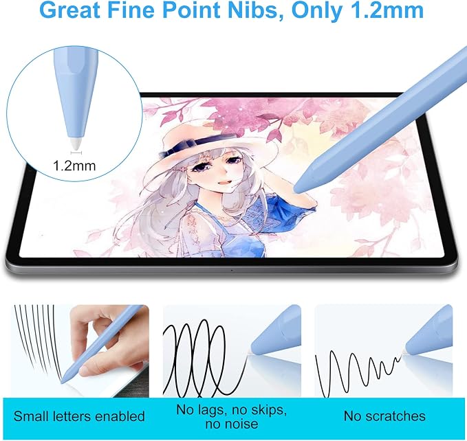 Stylus Pen for iPad (2026-2018) with Fast Charge Palm RejectionFOJOJO Active Pencil for iPad10/9/8/7/6th11th A16Pro 11/13 M4Air 11/13 M2/M3/M4Pro12.9Air 5/4/3rdMini 7/6/5