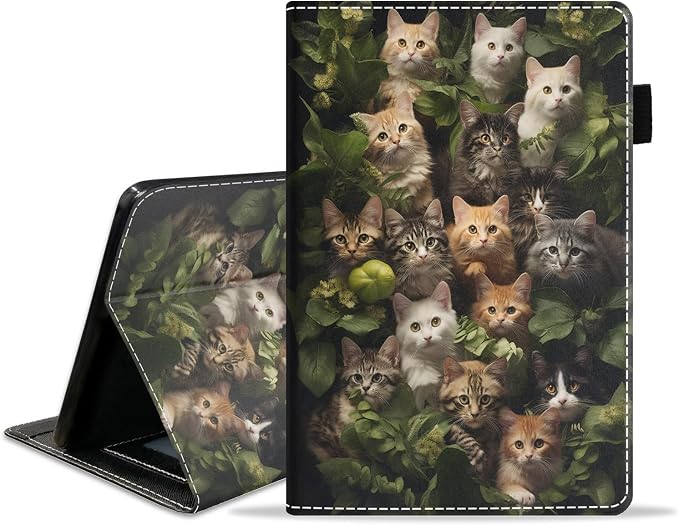 Case for Amazon Kindle Fire 7 Tablet (7 Display 12th Generation 2022 Release) Slim PU Leather Stand Folio Cover with Card Slot &amp Auto Wake Sleep Abstract Paint Butterfly