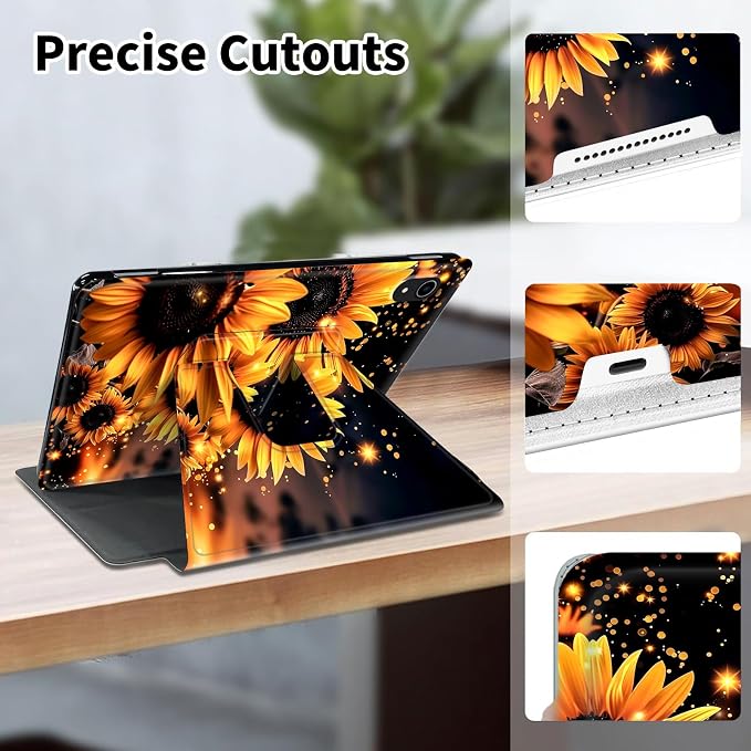 for Samsung Galaxy Tab A9 Plus Case 11 Inch 2024 2023 (SM-X210/X216/X218)360 Degree Rotating Smart Cover Case with Auto Sleep/Wake-Beautiful Highland Cow