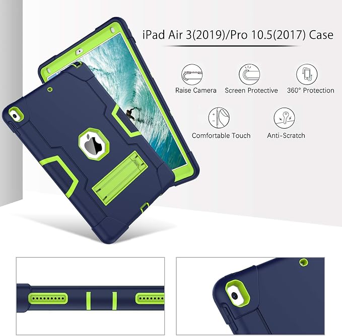 BENTOBEN for iPad Air 3 2019 Case iPad Pro 10.5 2017 Case 3 Layers Heavy Duty Rugged Shockproof Kickstand Sturdy Protective Tablet Cover for iPad Air 3rd Generation/iPad Pro 10.5 2017 Black