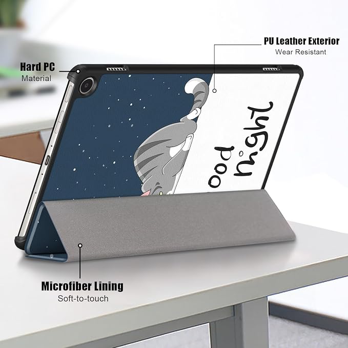 Slim Case for Amazon Fire Max 11 Tablet (13th Generation 2023 Release) Trifold Lightweight Hard Shell PU Leather Stand Folio Protective Cover with Auto Wake/Sleep Colored Graffiti Doodle