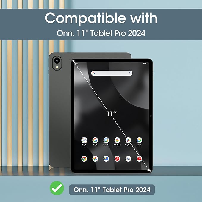 ProCase for Onn. 11 Inch Tablet Pro 2024 Case -Black | Slim Stand Hard Back Shell Protective Smart Cover for Onn. 11” Tablet Pro 2024 Model