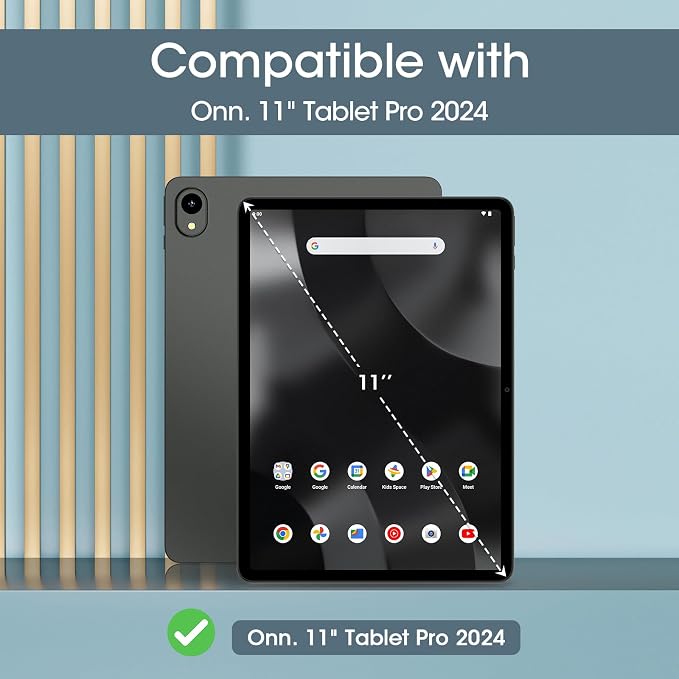 ProCase for Onn. 11 Inch Tablet Pro 2024 Case -Black | Slim Stand Hard Back Shell Protective Smart Cover for Onn. 11” Tablet Pro 2024 Model