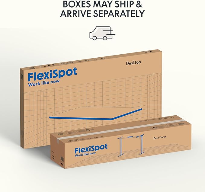 FLEXISPOT EN1 Bamboo Standing Desk, 60 x 30 Inches One-Piece Electric Adjustable Height Sit Stand Desk for Home Office (White Frame + Bamboo Curved Desktop, 2 Packages)