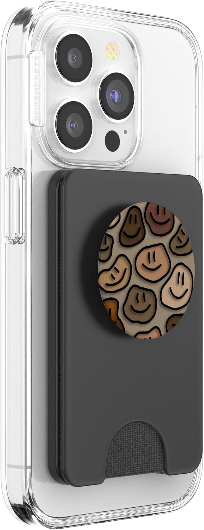 Trippy Liquid Swirl Dripping Art Aesthetic Beige Smile face PopSockets Adhesive PopGrip