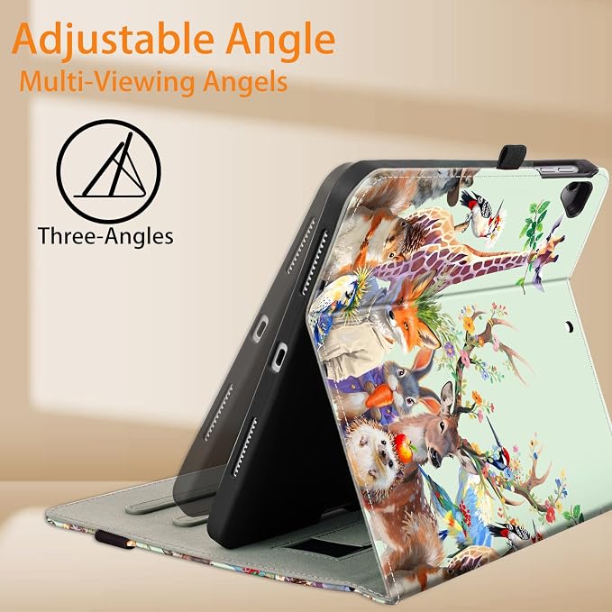Vimorco for iPad Air 3rd Generation Case Leather iPad Pro 10.5 inch Cover | for iPad 9th/8th/7th Generation Case 10.2 Inch with Pocket&ampPencil Holder&ampHand Strap&ampMulti-Angle Animal Party