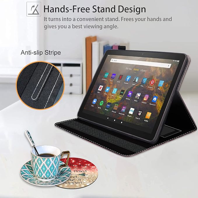 Case for Amazon Fire HD 10 Tablet (9th/7th Gen 2019/2017 Release) Premium PU Leather Cover with Auto Sleep Wake Feature Folio Case for Fire 10.1 Tablet Bible Verse Jeremiah 29:11