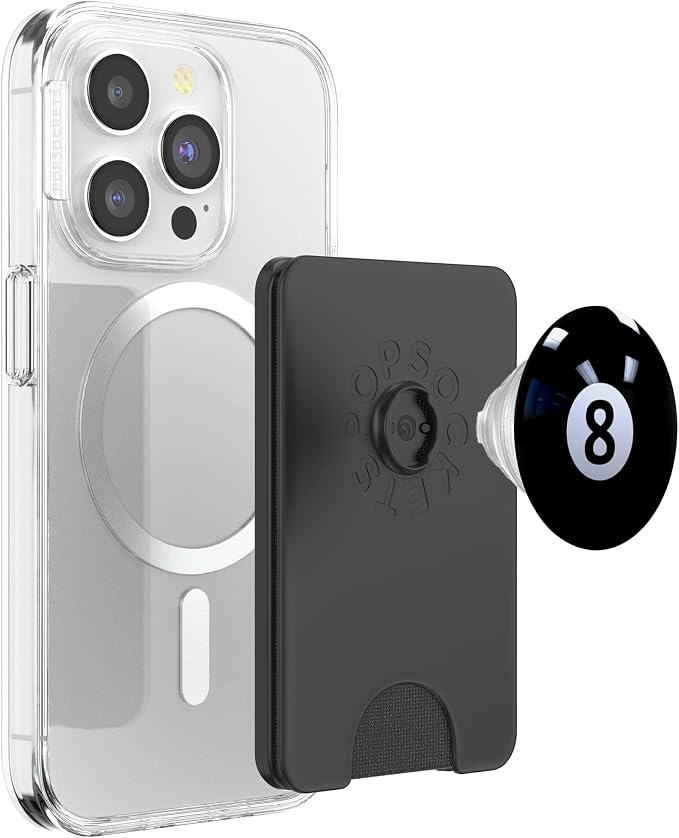 Black 8 Ball Pool Billiard PopSockets Adhesive PopGrip