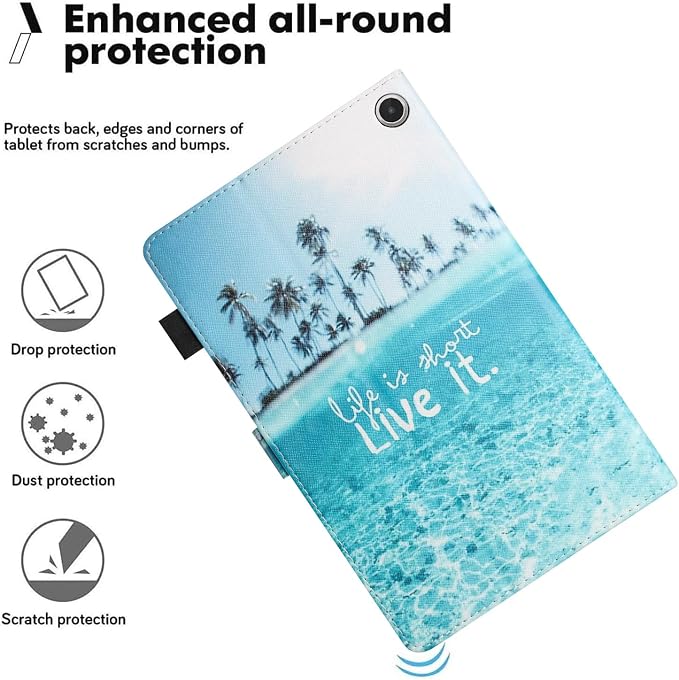 Case for Amazon Fire Max 11 Tablet (13th Generation 2023 Release) Auto Wake/Sleep Premium PU Leather Folding Stand Cover with Pen Holder &amp Multiple Viewing Angles - Beach