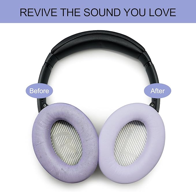 Premium Replacement Ear Pads for Bose QC35 & QC35ii Headphones Made by GEVO - Comfortable Adaptive Memory Foam and Extra Durable - Fits QuietComfort 35 & 35ii / SoundLink 1&2 AE | Chilled Lilac