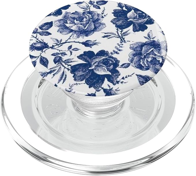 BLUE &amp WHITE ROSE PopSockets Adhesive PopGrip