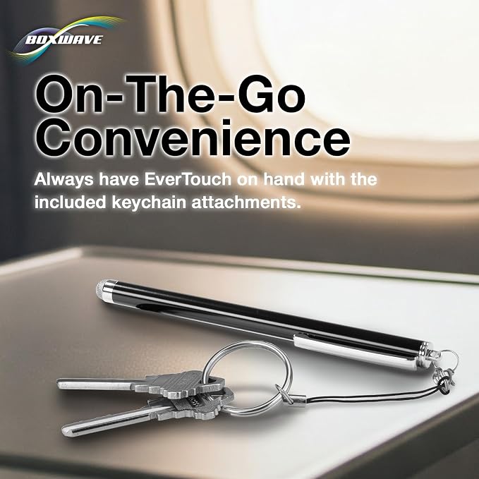 BoxWave Stylus Pen Compatible with Equinox L5300 - EverTouch Capacitive Stylus Fiber Tip Capacitive Stylus Pen - Jet Black