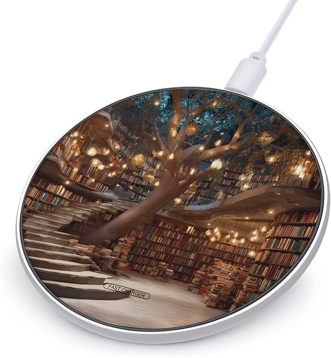 Vintage Printed Tree Magic Wireless Charger SlimWireless Charging Pad Anti-Slip Charger Mat for Men Women