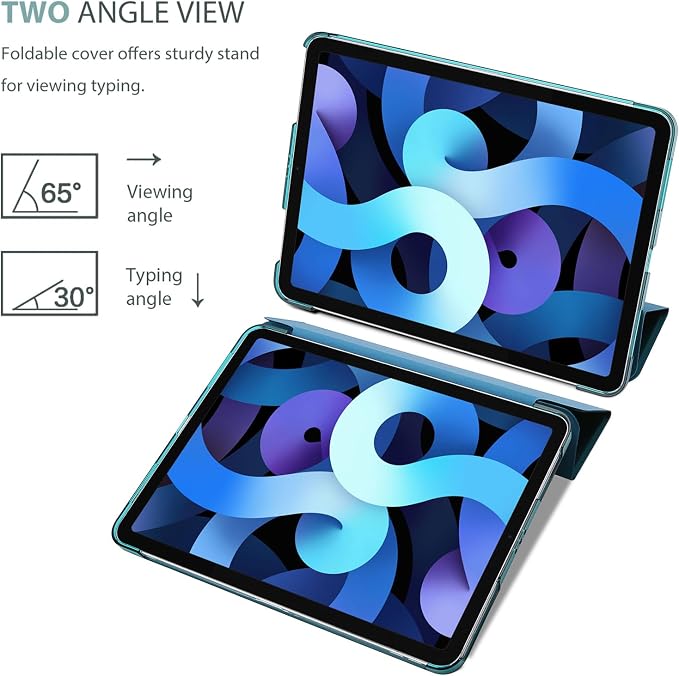 ProCase Smart Case for iPad Air 11-inch M4/M3/M2 &amp Air 10.9 5th/4th Gen | Hard Back Cover with Auto Sleep/Wake Slim Lightweight Case for iPad Air 11 2026/25/24 &amp 10.9 2022/2020-Aqua