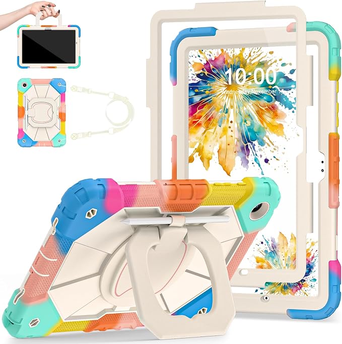 Auizotl Case for Samsung Galaxy Tab A11+/A9+ Plus 11 Inch with Screen Protector/Rotating Stand/Pen HolderMilitary Grade Shockproof Cover for Galaxy Tab A11 Plus /A9 Plus CasesBlack