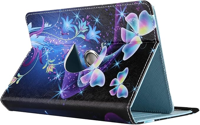 Universal 7 Inch Tablet Case Techcircle Ultra Slim Lightweight PU Leather Stand Folio Flip Wallet Protective Shell Case [Card Slots] [Magnetic Closure] for All 7 Android Tablet PC Cherry Blossom