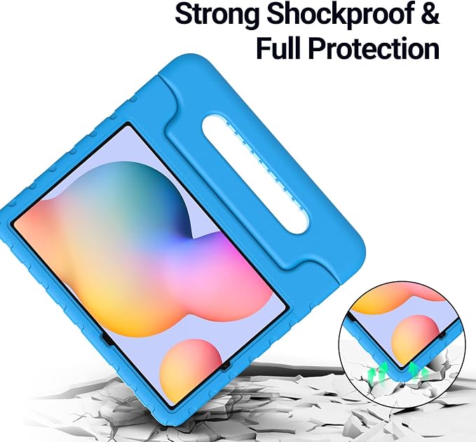 Kids Case for Samsung Galaxy Tab S6 Lite Shockproof Handle Stand Blue | Lightweight Kids Friendly EVACompatible with Samsung Galaxy Tab S6 Lite 10.4 Inch 2024/2022/2020 Release S Pen Holder