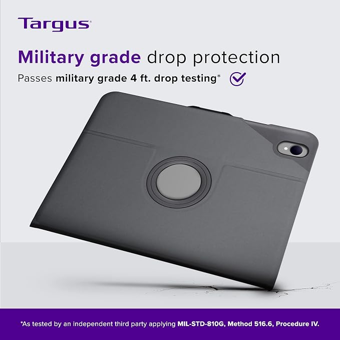 Targus VersaVu iPad 10th Generation Case 2022 iPad 10.9 Inch Case 10 Case 360 Degree Rotating Military Grade Drop Protection Cover for 10.9â€ 10th Gen 2022 Magnetic Close Black (THZ935GL)