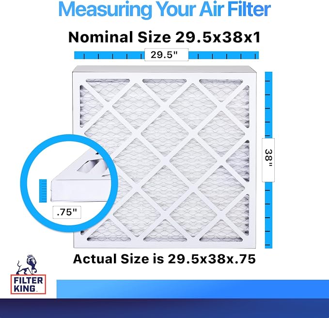 Filter King 29.5x38x1 Air Filter | 4-PACK | MERV 8 HVAC Pleated A/C Furnace