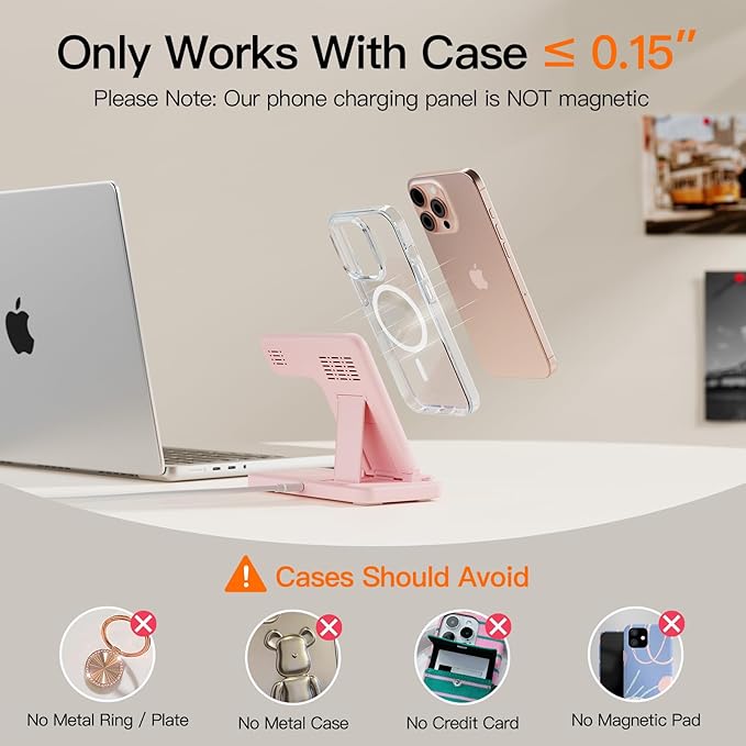2025 3 in 1 Wireless Charger for iPhone 16 15 14 13 12 11 XR 8, Apple Charging Station for Apple Watch 10/9/Ultra/8/7/SE/6/5/4 & AirPods Series, Wireless Charging Station for Multiple Devices Apple