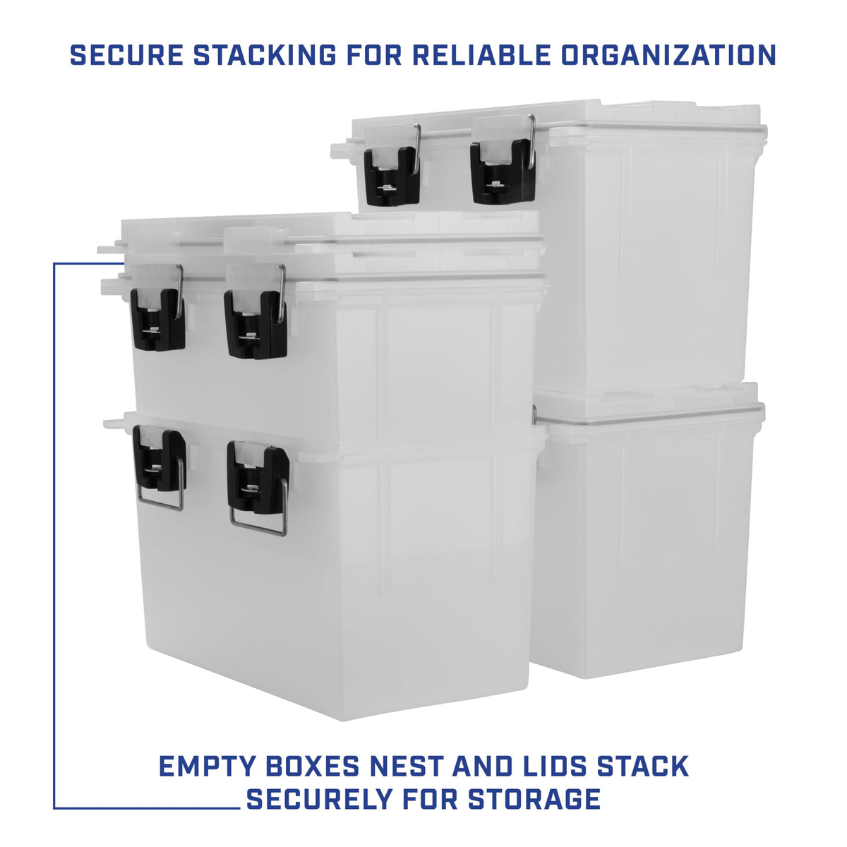 Sheffield 12763 XL Transparent Storage Bins With Lids, 2-Pack Stackable Storage Bins, Made in USA, Lockable and Water-Resistant Containers with Lids, Plastic Containers for Home, Classroom, and Dorm
