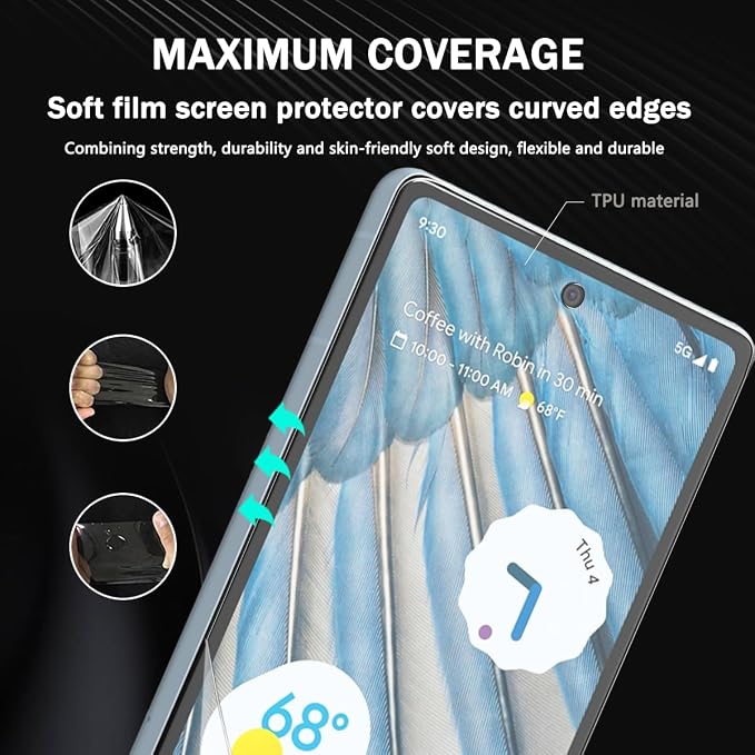 for iPhone 17 Pro Max Back Screen Protector Flexible Film Not Glass with Camera Lens Protector 2+2 Pack Self-Healing Anti Scratch HD Clear Soft TPU Protective Hydrogel Film