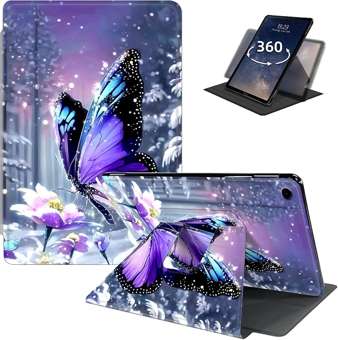 for Samsung Galaxy Tab A9 Plus Case 11 Inch 2024 2023 (SM-X210/X216/X218)360 Degree Rotating Smart Cover Case with Auto Sleep/Wake-Beautiful Highland Cow