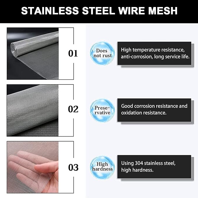 Stainless Steel Woven Wire Mesh, Metal Woven Mesh, 20 Mesh Stainless Steel Air